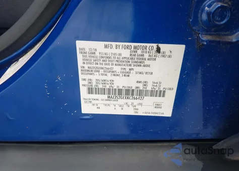 2019 Ford Ecosport Se z USA, uszkodzony, nr VIN MAJ3S2GEXKC266427